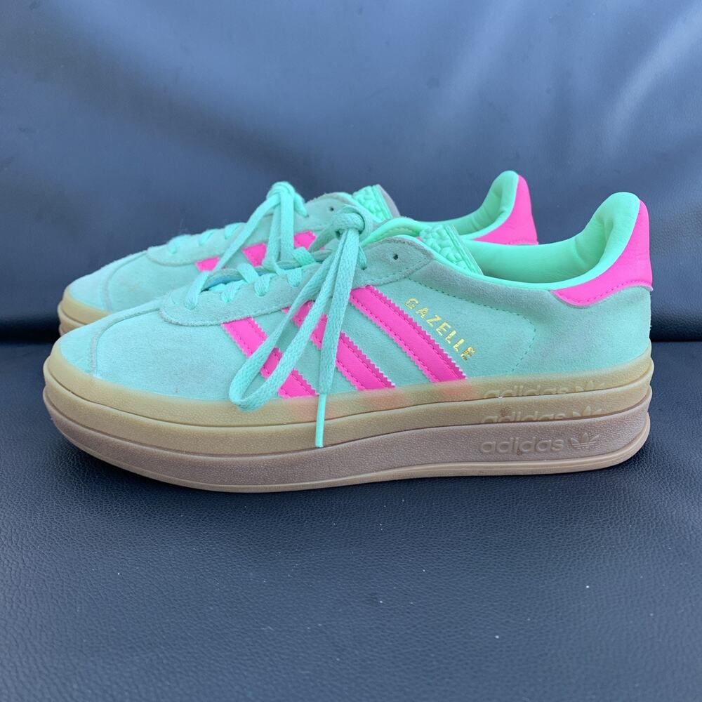 Adidas Womens 7.5 Sneakers Gazelle Bold Green Mint